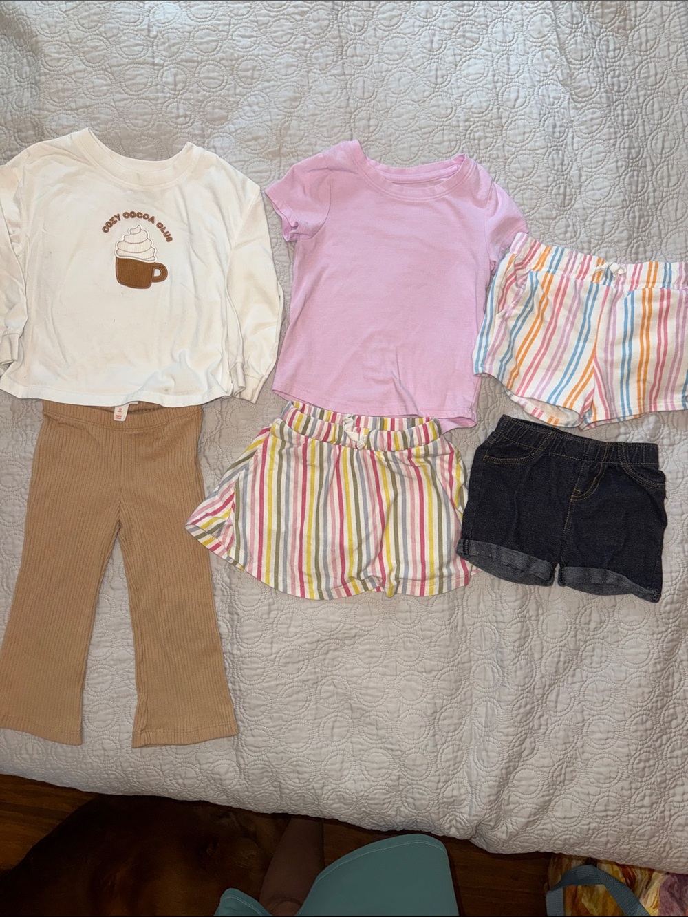 Cat & Jack Pink Tee with Rainbow Stripe Shorts Set BUNDLE !!!! You get all